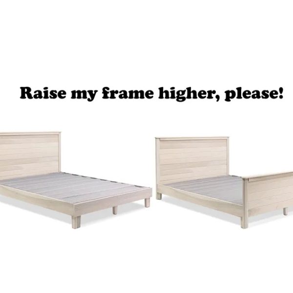 Bed frame options: left without foot board and right presented with footboard